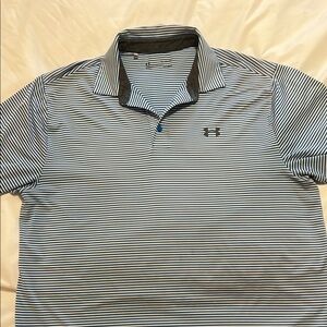 Under Armour Men's Striped Polo Shirt - Black and White